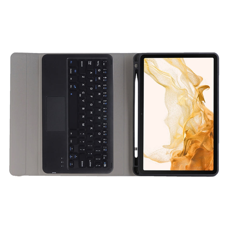 A700B-A Bluetooth Keyboard Leather Case with Pen Slot & Touchpad For Samsung Galaxy Tab S8 11 inch SM-X700 / SM-X706(Blue) - Samsung Keyboard by PMC TechLife | Online Shopping South Africa | PMC TechLife