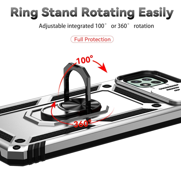 For Samsung Galaxy A22 5G Sliding Camshield Holder Phone Case(Silver) - Galaxy Phone Cases by PMC TechLife | Online Shopping South Africa | PMC TechLife