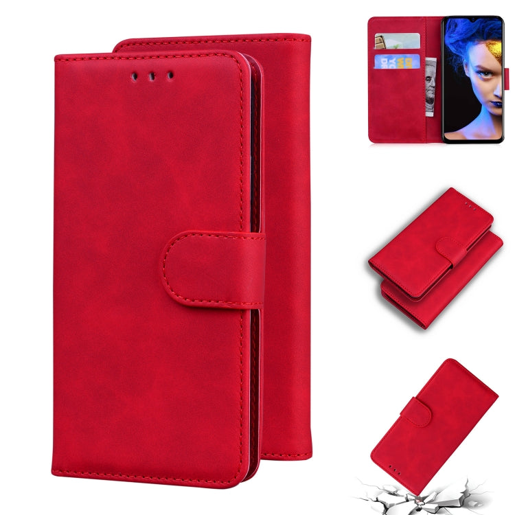 For Blackview A60 Skin Feel Pure Color Flip Leather Phone Case(Red) - More Brand by PMC TechLife | Online Shopping South Africa | PMC TechLife | Buy Now Pay Later Mobicred