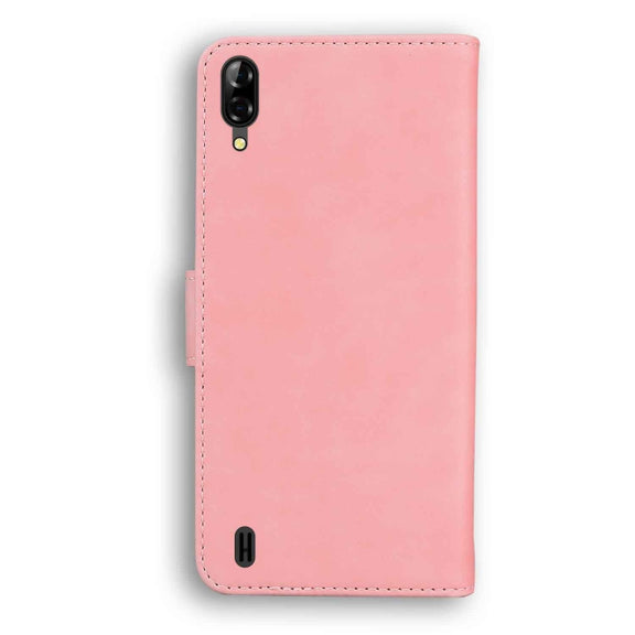 For Blackview A60 Skin Feel Pure Color Flip Leather Phone Case(Pink)
