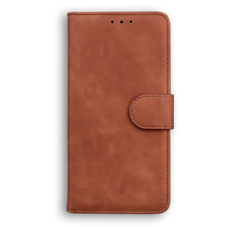 For Blackview A60 Pro Skin Feel Pure Color Flip Leather Phone Case(Brown) - More Brand by PMC TechLife | Online Shopping South Africa | PMC TechLife | Buy Now Pay Later Mobicred