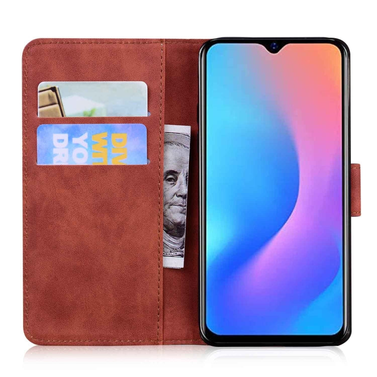 For Blackview A60 Pro Skin Feel Pure Color Flip Leather Phone Case(Brown) - More Brand by PMC TechLife | Online Shopping South Africa | PMC TechLife | Buy Now Pay Later Mobicred