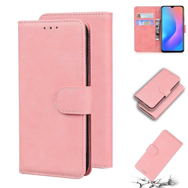 For Blackview A60 Pro Skin Feel Pure Color Flip Leather Phone Case(Pink) - More Brand by PMC TechLife | Online Shopping South Africa | PMC TechLife | Buy Now Pay Later Mobicred