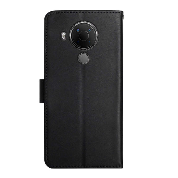 For Nokia 5.4 Genuine Leather Fingerprint-proof Horizontal Flip Phone Case(Black)