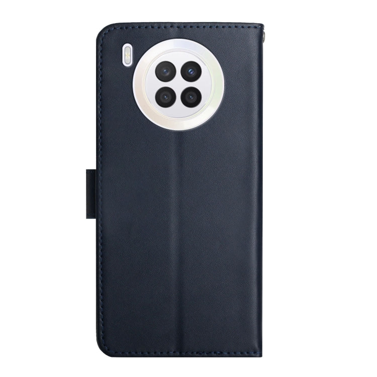 For Huawei Nova 8i/Honor 50 Lite Global Genuine Leather Fingerprint-proof Horizontal Flip Phone Case(Blue)