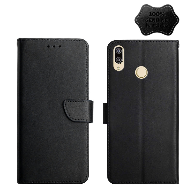 For Huawei P20 Lite Genuine Leather Fingerprint-proof Horizontal Flip Phone Case(Black) - Huawei Cases by PMC TechLife | Online Shopping South Africa | PMC TechLife | Buy Now Pay Later Mobicred
