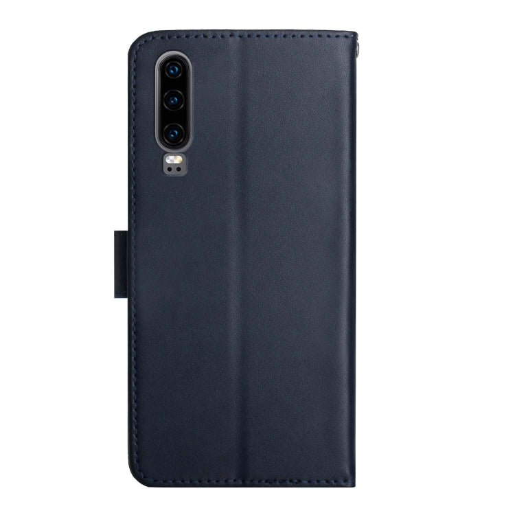For Huawei P30 Genuine Leather Fingerprint-proof Horizontal Flip Phone Case(Blue) - Huawei Cases by PMC TechLife | Online Shopping South Africa | PMC TechLife | Buy Now Pay Later Mobicred