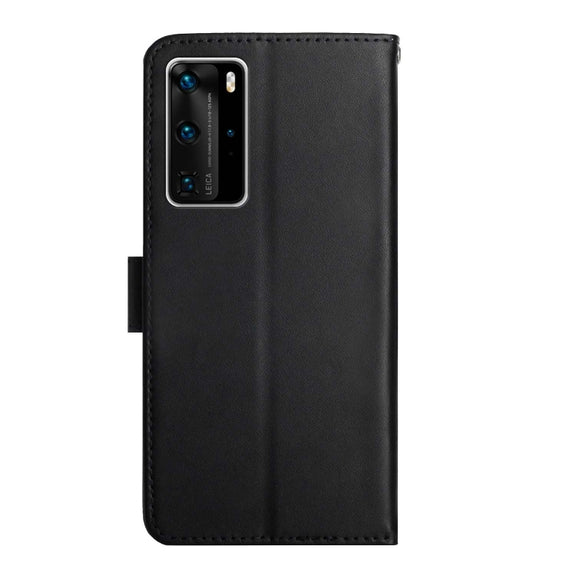 For Huawei P40 Pro Genuine Leather Fingerprint-proof Horizontal Flip Phone Case(Black)