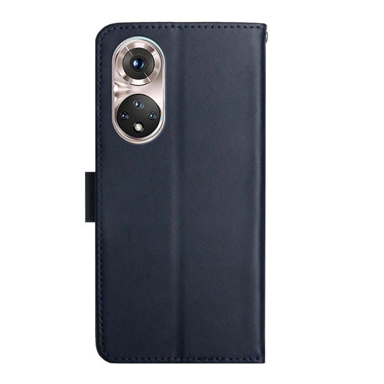 For Huawei P50 Pro Genuine Leather Fingerprint-proof Horizontal Flip Phone Case(Blue) - Huawei Cases by PMC TechLife | Online Shopping South Africa | PMC TechLife | Buy Now Pay Later Mobicred