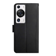 For Huawei P60 Pro Genuine Leather Fingerprint-proof Horizontal Flip Phone Case(Black)