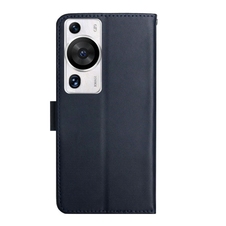 For Huawei P60 Pro Genuine Leather Fingerprint-proof Horizontal Flip Phone Case(Blue) - Huawei Cases by PMC TechLife | Online Shopping South Africa | PMC TechLife | Buy Now Pay Later Mobicred