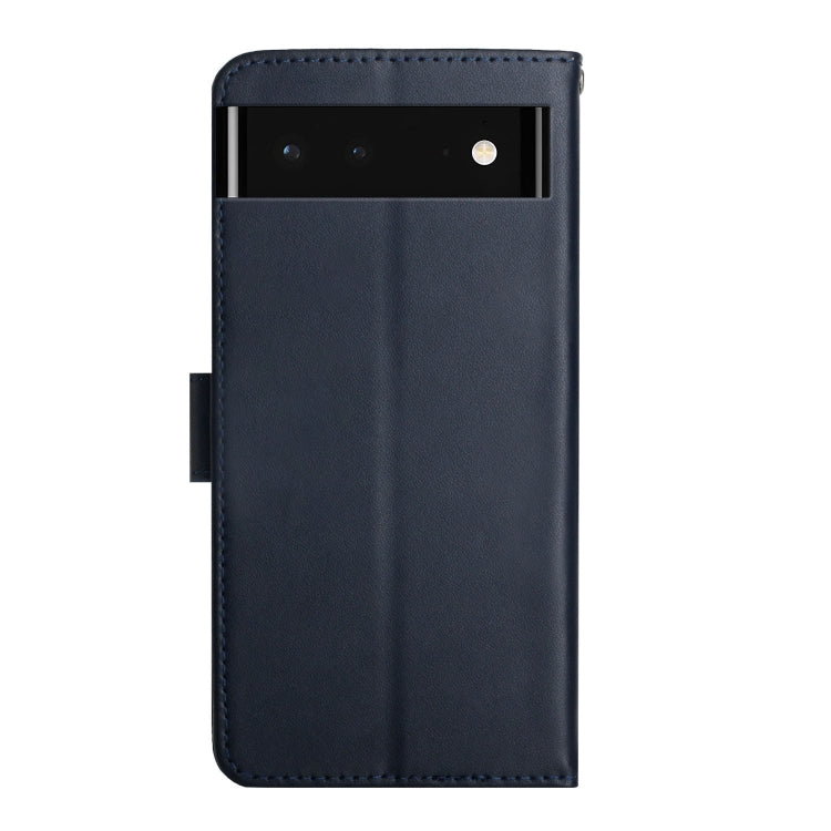 For Google Xperia 6 Genuine Leather Fingerprint-proof Horizontal Flip Phone Case(Blue) - Google Cases by PMC TechLife | Online Shopping South Africa | PMC TechLife | Buy Now Pay Later Mobicred