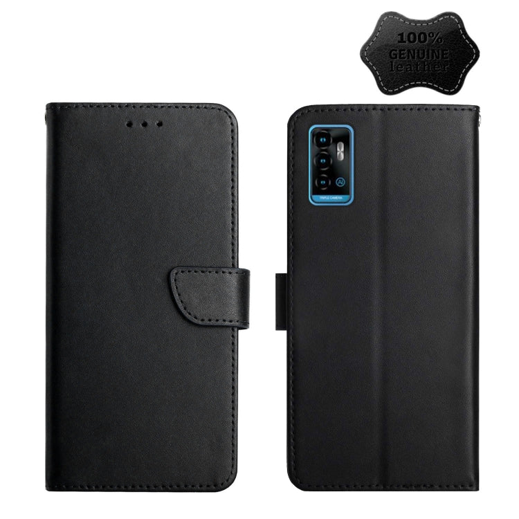 For ZTE Blade A51 Genuine Leather Fingerprint-proof Horizontal Flip Phone Case(Black) - ZTE Cases by PMC TechLife | Online Shopping South Africa | PMC TechLife | Buy Now Pay Later Mobicred