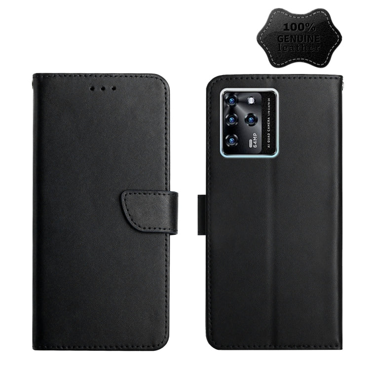For ZTE Blade V30 Genuine Leather Fingerprint-proof Horizontal Flip Phone Case(Black) - ZTE Cases by PMC TechLife | Online Shopping South Africa | PMC TechLife | Buy Now Pay Later Mobicred