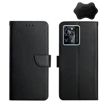For ZTE Blade V30 Genuine Leather Fingerprint-proof Horizontal Flip Phone Case(Black) - ZTE Cases by PMC Jewellery | Online Shopping South Africa | PMC Jewellery | Buy Now Pay Later Mobicred