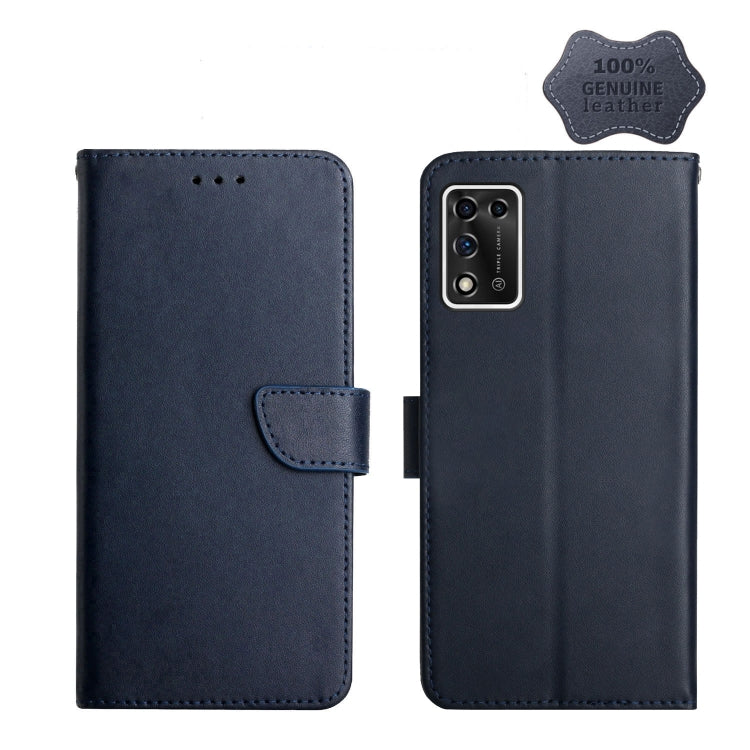For ZTE Libero 5G II Genuine Leather Fingerprint-proof Horizontal Flip Phone Case(Blue) - ZTE Cases by PMC Jewellery | Online Shopping South Africa | PMC Jewellery | Buy Now Pay Later Mobicred