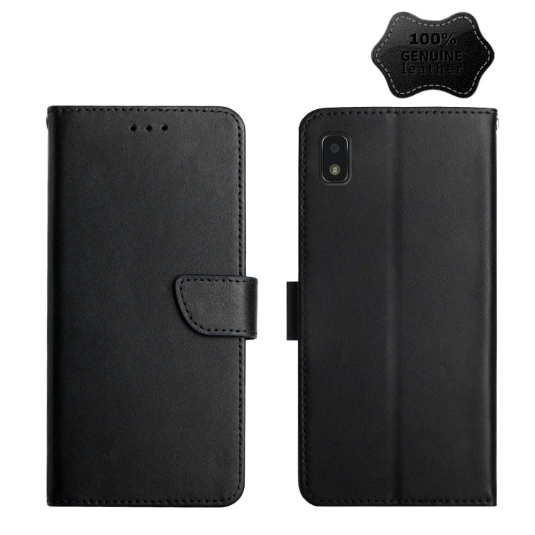 For ZTE Blade L210 Genuine Leather Fingerprint-proof Horizontal Flip Phone Case(Black) - ZTE Cases by PMC TechLife | Online Shopping South Africa | PMC TechLife | Buy Now Pay Later Mobicred
