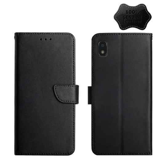 For ZTE Blade L210 Genuine Leather Fingerprint-proof Horizontal Flip Phone Case(Black) - ZTE Cases by PMC Jewellery | Online Shopping South Africa | PMC Jewellery | Buy Now Pay Later Mobicred