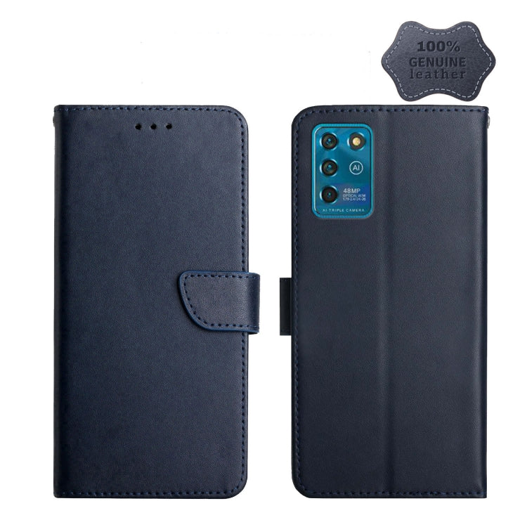 For ZTE Blade V30 Vita Genuine Leather Fingerprint-proof Horizontal Flip Phone Case(Blue) - ZTE Cases by PMC Jewellery | Online Shopping South Africa | PMC Jewellery | Buy Now Pay Later Mobicred
