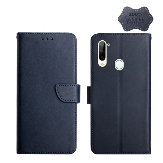 For ZTE Libero 5G Genuine Leather Fingerprint-proof Horizontal Flip Phone Case(Blue) - ZTE Cases by PMC Jewellery | Online Shopping South Africa | PMC Jewellery | Buy Now Pay Later Mobicred
