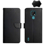 For Motorola Moto E7 Genuine Leather Fingerprint-proof Horizontal Flip Phone Case(Black)