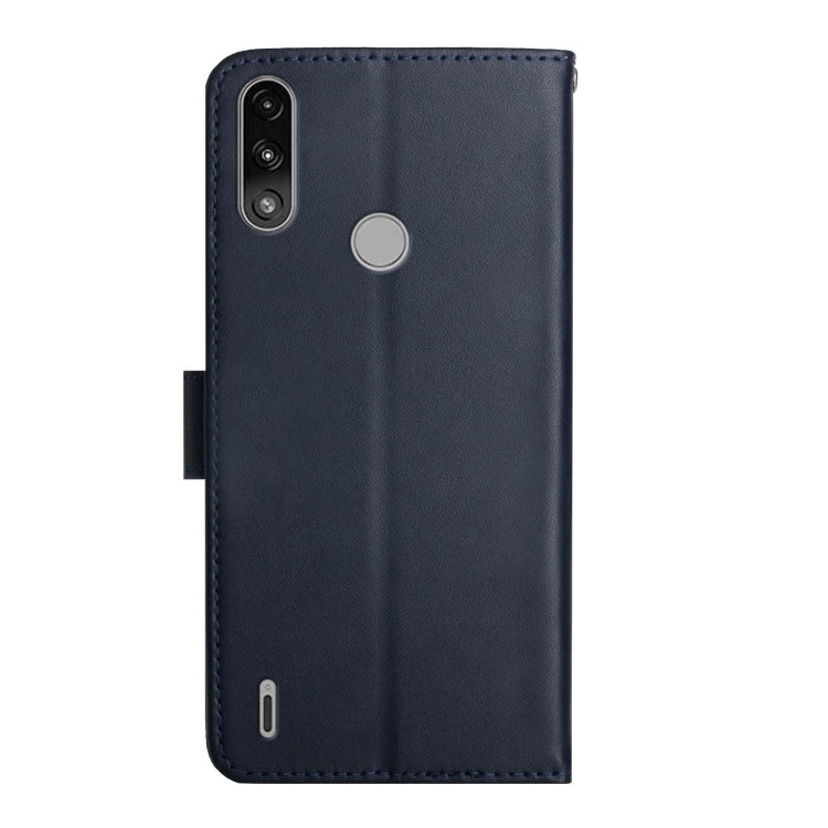 For Motorola Moto E7 Power Genuine Leather Fingerprint-proof Horizontal Flip Phone Case(Blue) - Motorola Cases by PMC TechLife | Online Shopping South Africa | PMC TechLife | Buy Now Pay Later Mobicred