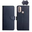 For Motorola Moto E40 Genuine Leather Fingerprint-proof Horizontal Flip Phone Case(Blue) - Motorola Cases by PMC TechLife | Online Shopping South Africa | PMC TechLife | Buy Now Pay Later Mobicred