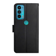 For Motorola Moto Edge 20 Genuine Leather Fingerprint-proof Horizontal Flip Phone Case(Black)