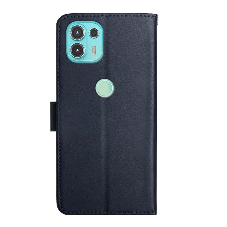 For Motorola Moto Edge 20 Lite Genuine Leather Fingerprint-proof Horizontal Flip Phone Case(Blue) - Motorola Cases by PMC TechLife | Online Shopping South Africa | PMC TechLife | Buy Now Pay Later Mobicred