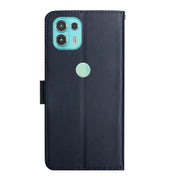 For Motorola Moto Edge 20 Lite Genuine Leather Fingerprint-proof Horizontal Flip Phone Case(Blue)