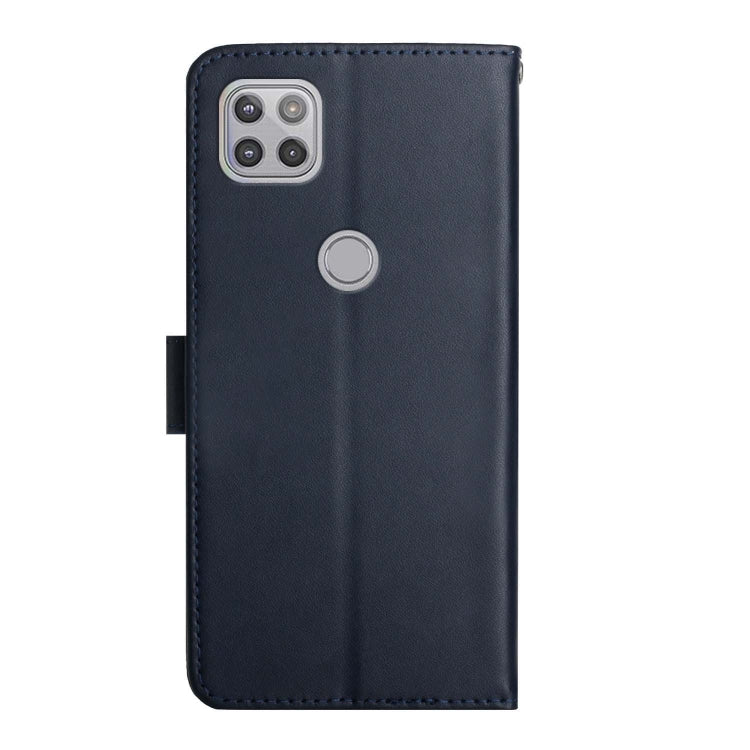 For Motorola Moto G 5G Genuine Leather Fingerprint-proof Horizontal Flip Phone Case(Blue)