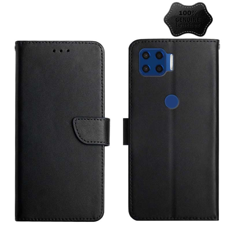 For Motorola Moto G 5G Plus Genuine Leather Fingerprint-proof Horizontal Flip Phone Case(Black) - Motorola Cases by PMC TechLife | Online Shopping South Africa | PMC TechLife | Buy Now Pay Later Mobicred
