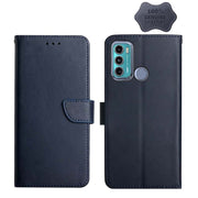 For Motorola Moto G60 Genuine Leather Fingerprint-proof Horizontal Flip Phone Case(Blue)