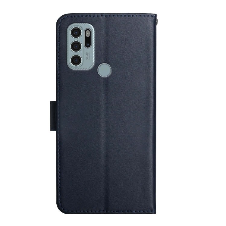 For Motorola Moto G60s Genuine Leather Fingerprint-proof Horizontal Flip Phone Case(Blue) - Motorola Cases by PMC TechLife | Online Shopping South Africa | PMC TechLife | Buy Now Pay Later Mobicred