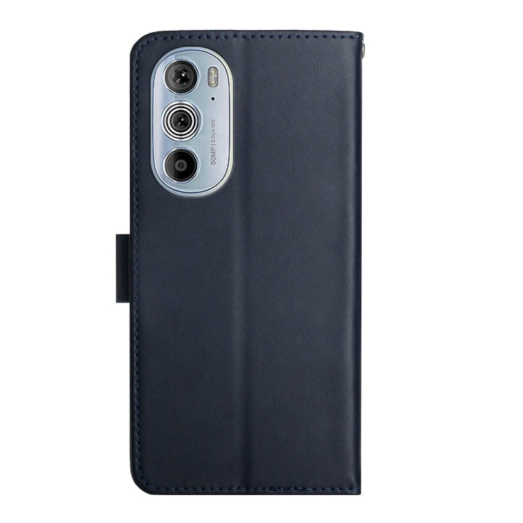For Motorola Edge 30 Pro Genuine Leather Fingerprint-proof Horizontal Flip Phone Case(Blue) - Motorola Cases by PMC TechLife | Online Shopping South Africa | PMC TechLife | Buy Now Pay Later Mobicred