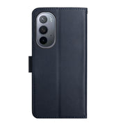For Motorola Moto Edge X30 Genuine Leather Fingerprint-proof Horizontal Flip Phone Case(Blue)