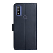 For Motorola Moto G Pure 2021 Genuine Leather Fingerprint-proof Horizontal Flip Phone Case(Blue)