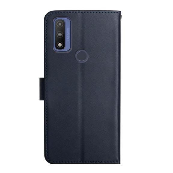 For Motorola Moto G Pure 2021 Genuine Leather Fingerprint-proof Horizontal Flip Phone Case(Blue)