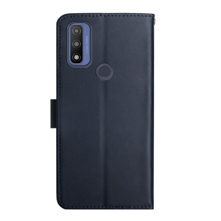 For Motorola Moto G Pure 2021 Genuine Leather Fingerprint-proof Horizontal Flip Phone Case(Blue)