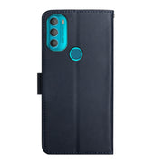 For Motorola Moto G71 5G Genuine Leather Fingerprint-proof Horizontal Flip Phone Case(Blue)