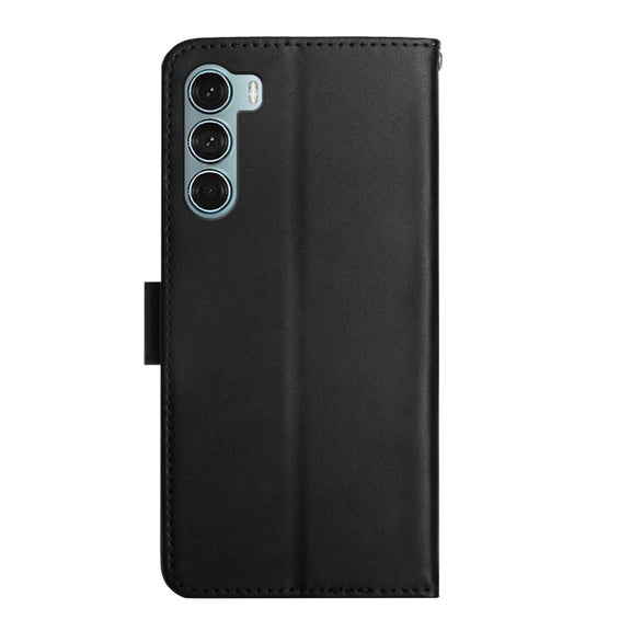 For Motorola Moto G200 5G Genuine Leather Fingerprint-proof Horizontal Flip Phone Case(Black)