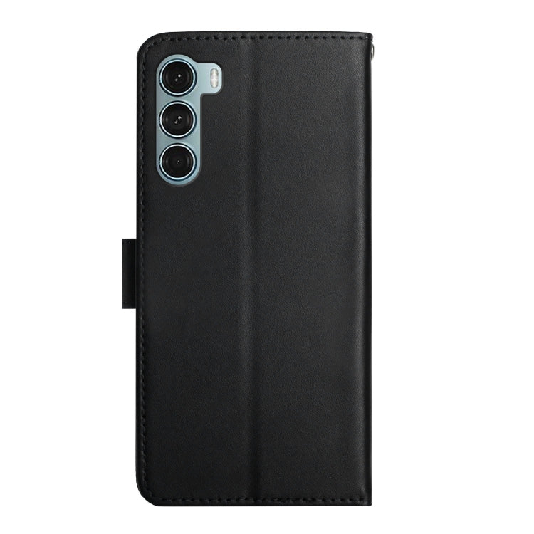 For Motorola Moto G200 5G Genuine Leather Fingerprint-proof Horizontal Flip Phone Case(Black)