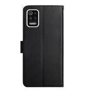 For LG K52 Genuine Leather Fingerprint-proof Flip Phone Case(Black)
