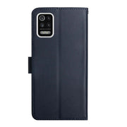 For LG K52 Genuine Leather Fingerprint-proof Flip Phone Case(Blue)