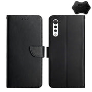 For LG Velvet 2 Pro Genuine Leather Fingerprint-proof Flip Phone Case(Black)