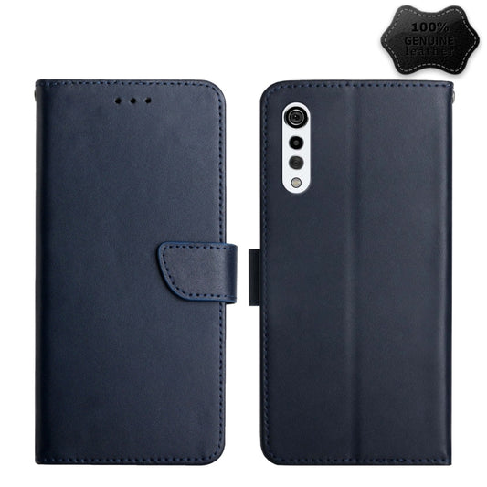 For LG Velvet 2 Pro Genuine Leather Fingerprint-proof Flip Phone Case(Blue) - LG by PMC Jewellery | Online Shopping South Africa | PMC Jewellery | Buy Now Pay Later Mobicred