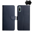 For Sony Xperia Ace II Genuine Leather Fingerprint-proof Flip Phone Case(Blue) - Sony Cases by PMC TechLife | Online Shopping South Africa | PMC TechLife | Buy Now Pay Later Mobicred