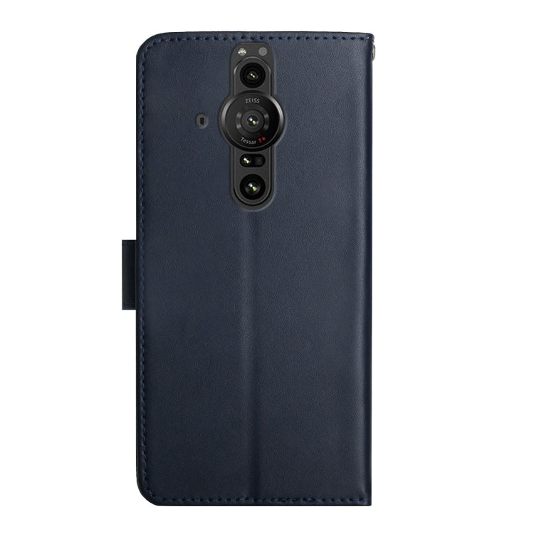 For Sony Xperia Pro-I Genuine Leather Fingerprint-proof Flip Phone Case(Blue) - Sony Cases by PMC TechLife | Online Shopping South Africa | PMC TechLife | Buy Now Pay Later Mobicred