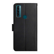 For TCL 20 R 5G Genuine Leather Fingerprint-proof Flip Phone Case(Black)