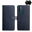 For TCL 20 R 5G Genuine Leather Fingerprint-proof Flip Phone Case(Blue) - More Brand by PMC TechLife | Online Shopping South Africa | PMC TechLife | Buy Now Pay Later Mobicred